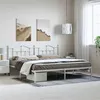 Image de vidaXL Cadre de lit métal avec tête de lit blanc 193x203 cm