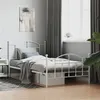 Image de vidaXL Cadre de lit métal avec tête de lit/pied de lit blanc 100x200cm