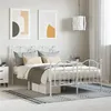 Image de vidaXL Cadre de lit métal avec tête de lit/pied de lit blanc 120x190cm