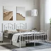 Image de vidaXL Cadre de lit métal avec tête de lit/pied de lit blanc 135x190cm