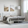 Image de vidaXL Cadre de lit métal avec tête de lit/pied de lit blanc 183x213cm