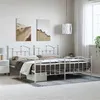 Image de vidaXL Cadre de lit métal sans matelas et pied de lit blanc 193x203 cm