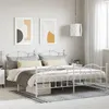 Image de vidaXL Cadre de lit métal avec tête de lit/pied de lit blanc 200x200cm