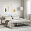 Image de vidaXL Cadre de lit mÃ©tal avec tÃªte de lit/pied de lit blanc 200x200cm