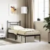 Image de vidaXL Cadre de lit métal sans matelas avec tête de lit noir 75x190 cm