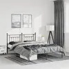Image de vidaXL Cadre de lit métal avec tête de lit noir 135x190 cm