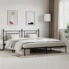 Image de vidaXL Cadre de lit métal avec tête de lit noir 200x200 cm