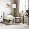 Image de vidaXL Cadre de lit métal sans matelas avec pied de lit noir 80x200 cm