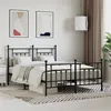 Image de vidaXL Cadre de lit métal sans matelas avec pied de lit noir 140x190cm353555