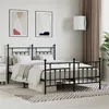 Image de vidaXL Cadre de lit métal sans matelas avec pied de lit noir 140x200cm