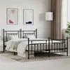 Image de vidaXL Cadre de lit métal sans matelas avec pied de lit noir 180x200cm