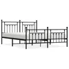 Image de vidaXL Cadre de lit mÃ©tal sans matelas avec pied de lit noir 183x213cm