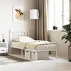 Image de vidaXL Cadre de lit métal sans matelas avec tête de lit blanc 75x190cm