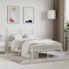 Image de vidaXL Cadre de lit métal avec tête de lit blanc 120x190 cm