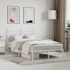 Image de vidaXL Cadre de lit métal avec tête de lit blanc 120x200 cm