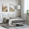 Image de vidaXL Cadre de lit métal avec tête de lit blanc 135x190 cm