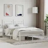 Image de vidaXL Cadre de lit métal avec tête de lit blanc 140x190 cm