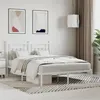 Image de vidaXL Cadre de lit métal avec tête de lit blanc 140x200 cm