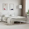 Image de vidaXL Cadre de lit métal avec tête de lit blanc 180x200 cm