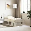 Image de vidaXL Cadre de lit mÃ©tal avec tÃªte de lit/pied de lit blanc 90x190 cm