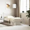 Image de vidaXL Cadre de lit métal avec tête de lit/pied de lit blanc 90x200 cm