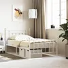 Image de vidaXL Cadre de lit métal sans matelas et pied de lit blanc 107x203 cm