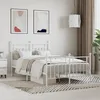 Image de vidaXL Cadre de lit mÃ©tal avec tÃªte de lit/pied de lit blanc 120x190cm