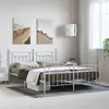 Image de vidaXL Cadre de lit métal avec tête de lit/pied de lit blanc 183x213cm