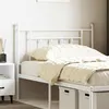 Image de vidaXL Tête de lit métal blanc 100 cm