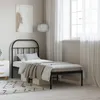 Image de vidaXL Cadre de lit mÃ©tal sans matelas avec tÃªte de lit noir 75x190 cm