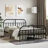 Image de vidaXL Cadre de lit métal sans matelas avec pied de lit noir 140x200cm