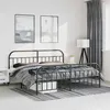 Image de vidaXL Cadre de lit métal sans matelas avec pied de lit noir 193x203cm