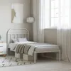 Image de vidaXL Cadre de lit métal sans matelas avec tête de lit blanc 90x190cm
