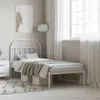 Image de vidaXL Cadre de lit métal sans matelas avec tête de lit blanc 90x200cm353677