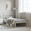 Image de vidaXL Cadre de lit métal avec tête de lit blanc 107x203 cm