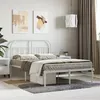 Image de vidaXL Cadre de lit métal sans matelas et tête de lit blanc 120x190 cm
