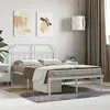 Image de vidaXL Cadre de lit métal sans matelas et tête de lit blanc 120x200 cm353682