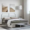 Image de vidaXL Cadre de lit métal sans matelas et tête de lit blanc 135x190 cm