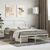 Image de vidaXL Cadre de lit métal sans matelas et tête de lit blanc 140x190 cm353684