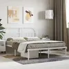 Image de vidaXL Cadre de lit mÃ©tal avec tÃªte de lit blanc 140x190 cm
