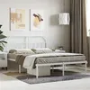 Image de vidaXL Cadre de lit métal avec tête de lit blanc 150x200 cm