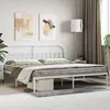 Image de vidaXL Cadre de lit mÃ©tal avec tÃªte de lit blanc 200x200 cm