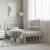 Image de vidaXL Cadre de lit métal sans matelas avec pied de lit blanc 90x190cm