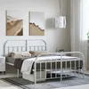 Image de vidaXL Cadre de lit métal avec tête de lit/pied de lit blanc 150x200cm