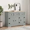 Image de vidaXL Buffet Corona gris 112x43x78 cm bois massif pin mexicain355084
