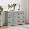Image de vidaXL Buffet Corona gris 112x43x78 cm bois massif de pin