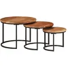 Image de vidaXL Vidaxl Tables Gigognes 3 Pcs Bois Massif D'acacia
