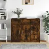 Image de vidaXL Buffet chÃªne fumÃ© 91x28x75 cm bois d'ingÃ©nierie