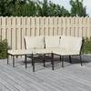 Image de vidaXL Salon de jardin 5 pcs avec coussins sable acier3187964
