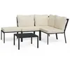 Image de Vidaxl Salon De Jardin 5 Pcs Avec Coussins Sable Acier